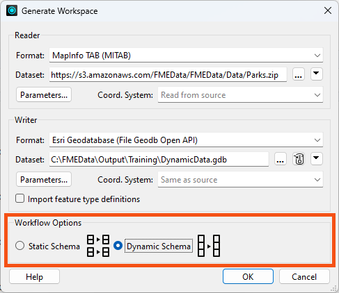 Dynamic Schema Workflow Option